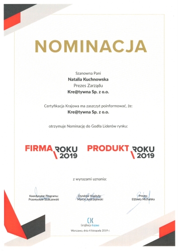 Kre@tywna firmą roku